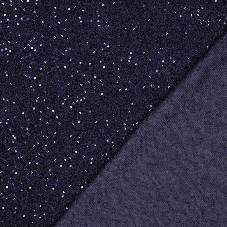 Tricot Bouclé Paillettes Uni | Poppy Fabrics – bleu nuit, image number 5