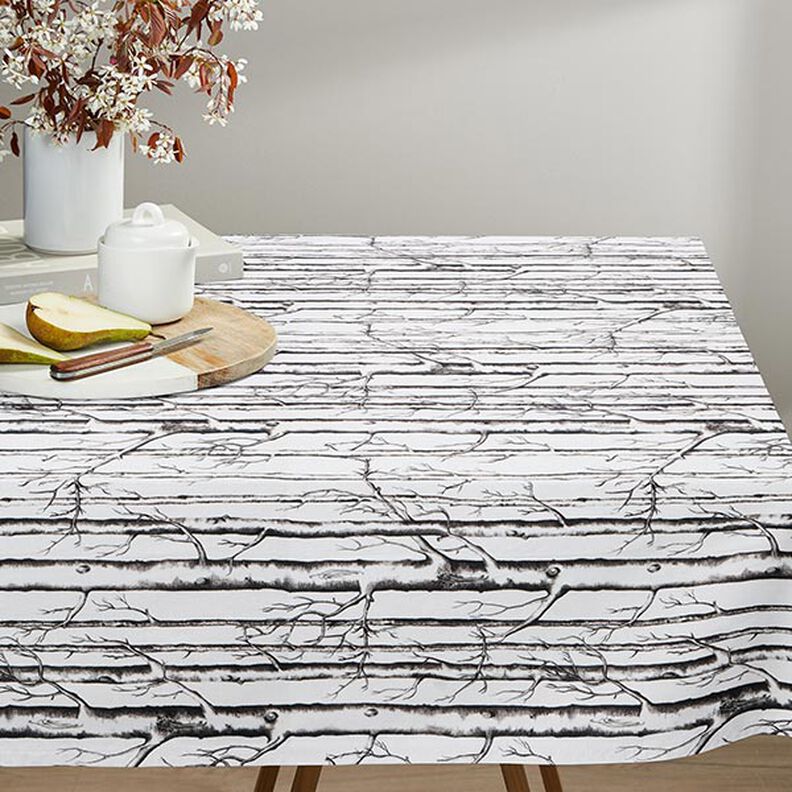 Tissu de décoration Semi-panama troncs d'arbres – écru,  image number 9