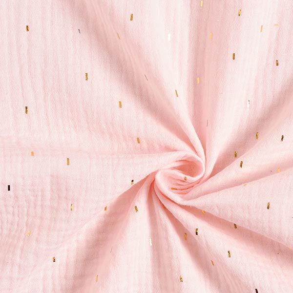 Tissu double gaze de coton Imprimé feuille Rectangle | by Poppy – rosé,  image number 3