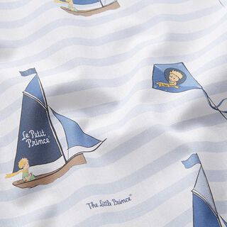 Tissu sous licence Popeline coton Le petit prince en mer | LPP ®©SOGEX – blanc/bleu bébé, 