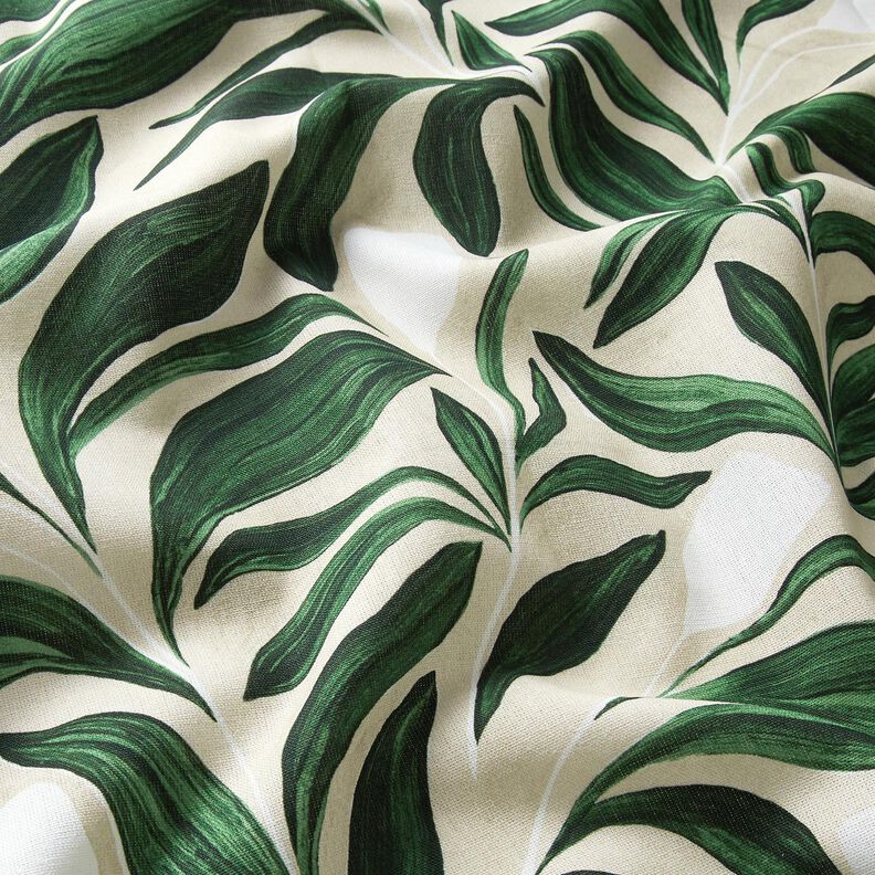Tissu de décoration Canvas Plantes chics – vert foncé/nature, image number 2