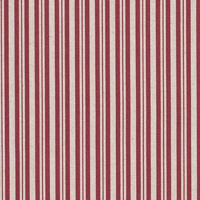 Tissu de décoration Semi-panama Rayures fines – rouge bordeaux/nature, 