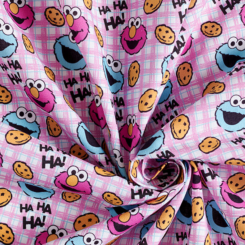 Popeline coton Tissu sous licence Cookie Monster et Elmo | Sesame Workshop – écru/rose,  image number 3