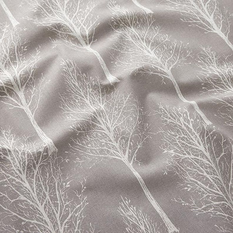Tissu de décoration Semi-panama Silhouette d’arbre – taupe/nature,  image number 2