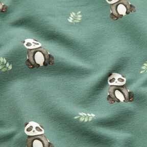 GOTS French Terry Sweat d’été Panda Impression numérique – roseau, 