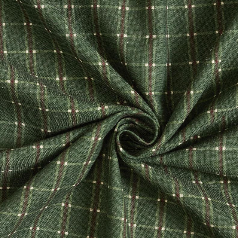 Tissu de décoration Semi-panama tissu à carreaux élégant – vert sapin/carmin, image number 3