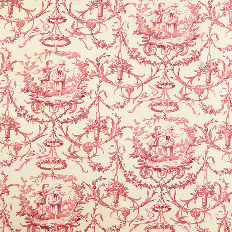 Tissu de décoration Canvas Couple romantique 280 cm – rouge bordeaux/crème,  image number 1