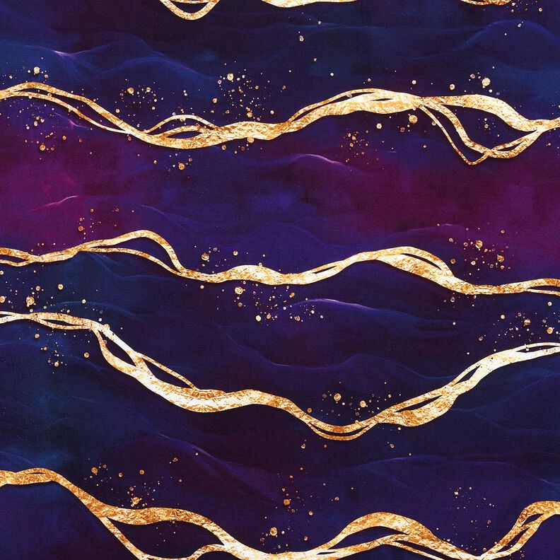 Jersey coton Marbre de rêve | Glitzerpüppi  – lilas rouge/or ancien,  image number 1