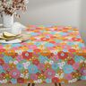 Tissu en coton Cretonne Grandes fleurs rétro – turquoise/jaune soleil,  thumbnail number 6