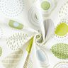 Tissu de décoration Semi-panama cercles peints – vert pomme/blanc,  thumbnail number 3