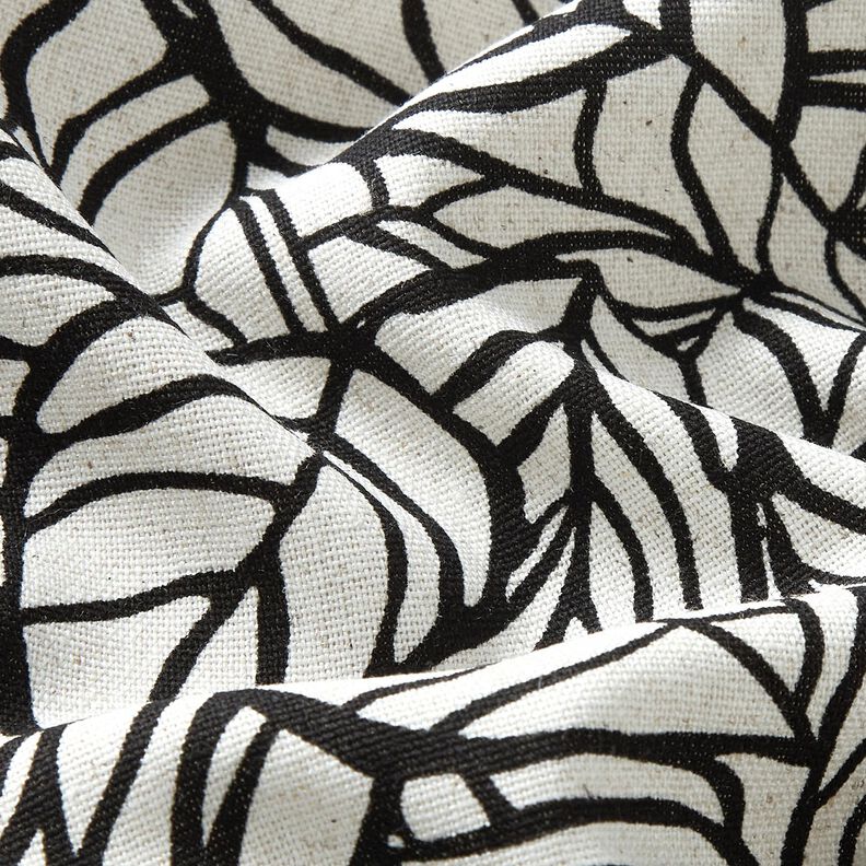 Mélange viscose lin Feuillage – écru/noir, image number 2