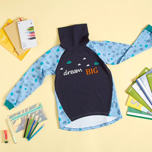 French Terry Sweat d’été Taches d'aquarelle | PETIT CITRON – bleu clair, image number 7
