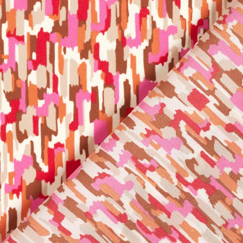 Crêpe Coups de pinceau – rose vif/beige foncé, image number 4