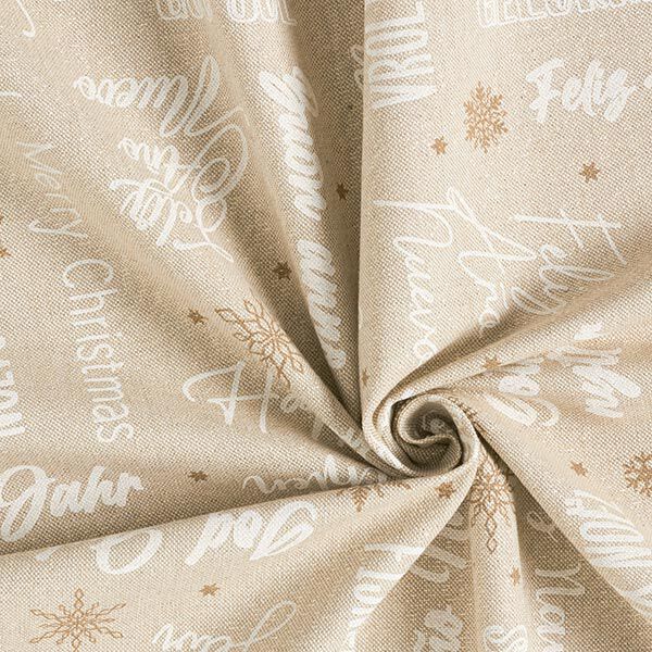 Tissu de décoration Semi-panama souhaits festifs – nature/or,  image number 3