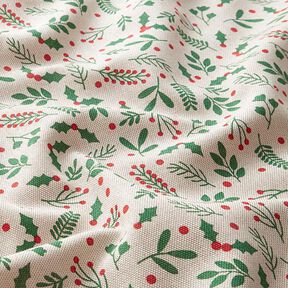 Tissu de décoration Semi-panama Gui classique – beige/vert, 