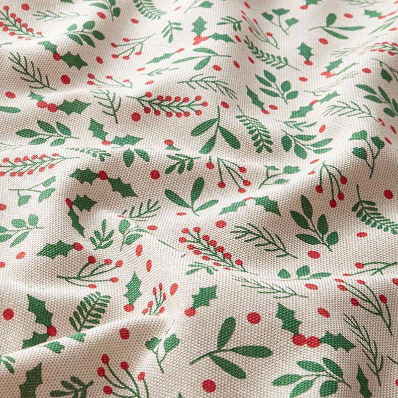 Tissu de décoration Semi-panama Gui classique – beige/vert, image number 2