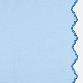 Tissu double gaze de coton Bord incurvé sur les deux côtés  | Poppy Fabrics – bleu clair/bleu roi, 