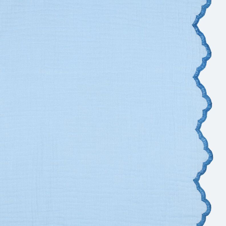 Tissu double gaze de coton Bord incurvé sur les deux côtés  | Poppy Fabrics – bleu clair/bleu roi,  image number 1