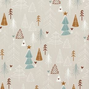 Tissu en coton Popeline Sapins minimalistes – taupe clair, 
