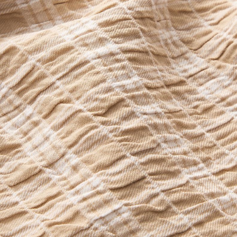 Seersucker Rayures mixtes – sable/blanc, image number 6