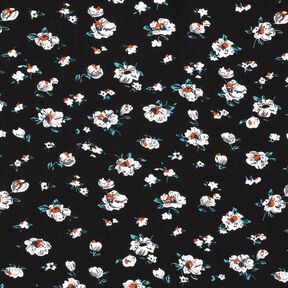 Tissu en viscose Pluie de fleurs – noir, 