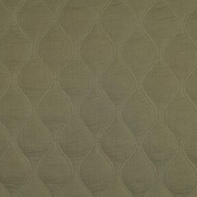 Tissu matelassé Tissu gaze de coton Vagues – kaki clair, 