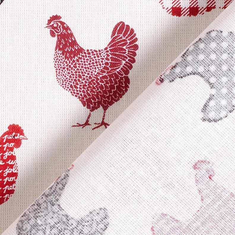 Tissu en coton Cretonne Poules – écru/chili,  image number 4