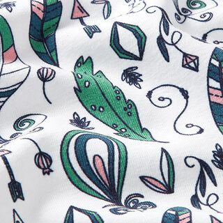 Jersey coton Bohemian Drawings – blanc, 