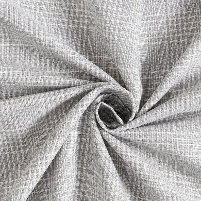Tissu de coton léger à carreaux – gris clair/blanc, image number 3