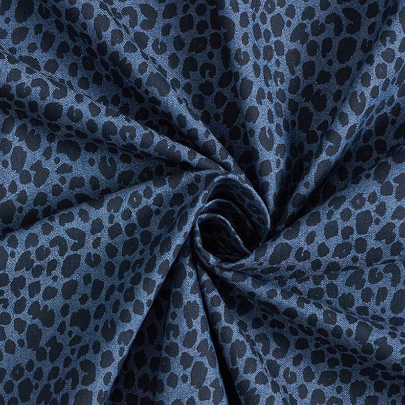 Jean stretch Imprimé léopard – bleu jean,  image number 3