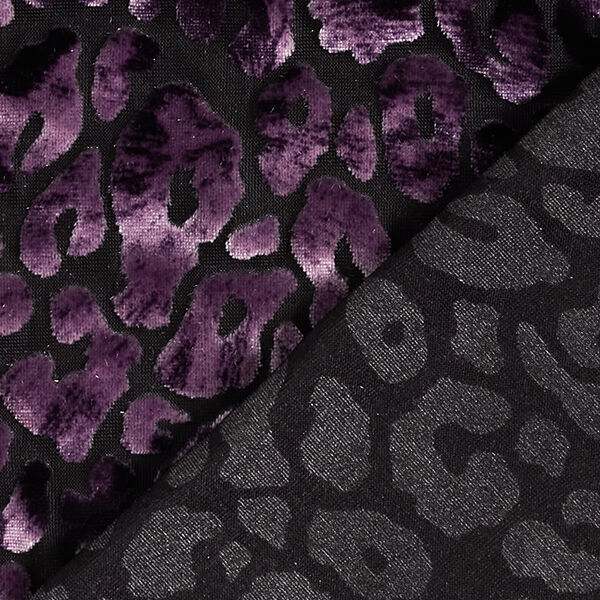 Panne de velours dévorée Motif léopard – lilas,  image number 4