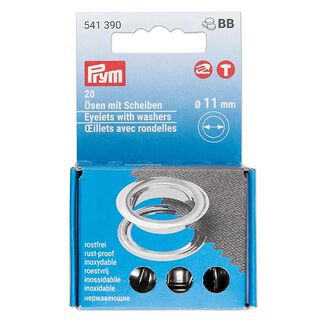 Œillets avec rondelles [20 unités | Ø 11 mm] | Prym – argent, 