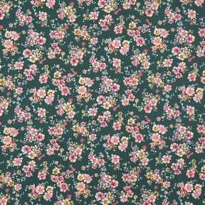 Coton enduit Fleurs romantiques – vert foncé, 