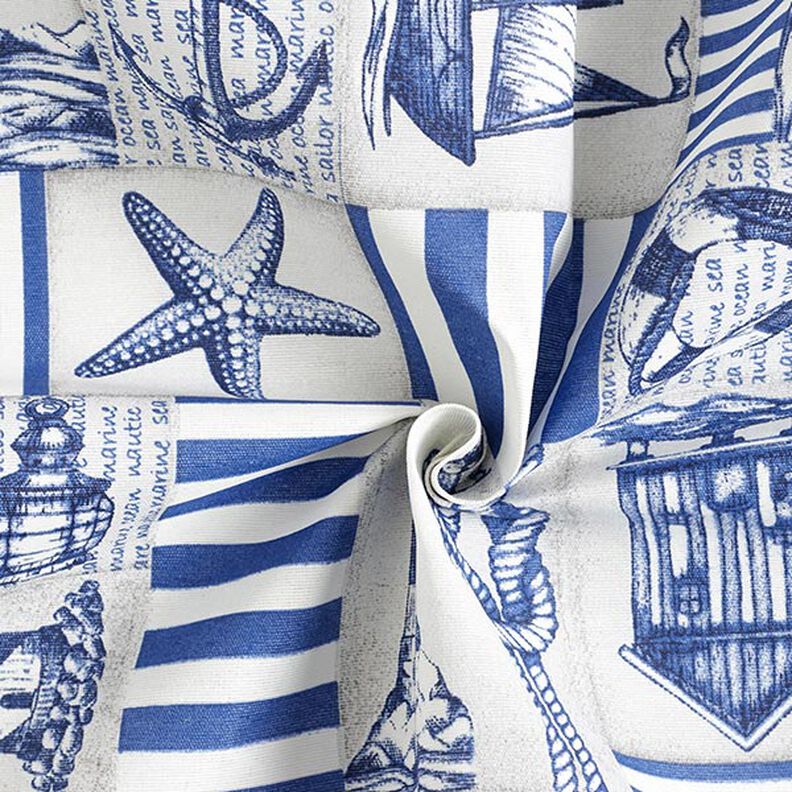 Coton enduit maritime – bleu acier/nature,  image number 3