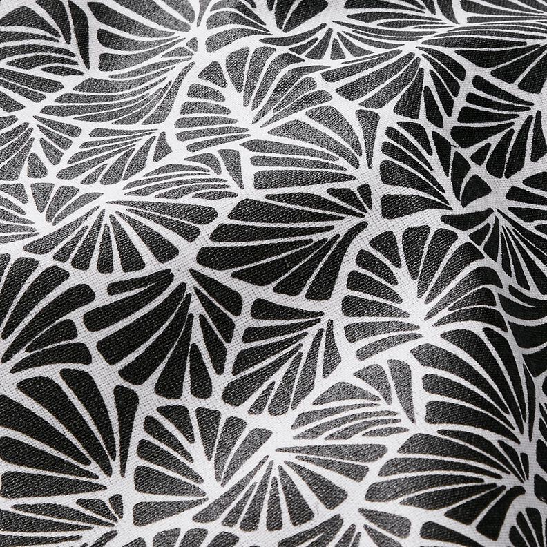 Coton enduit Mini feuilles abstraites – noir/blanc,  image number 3