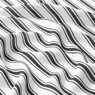 Mousseline de soie Fines rayures verticales – blanc/noir, 
