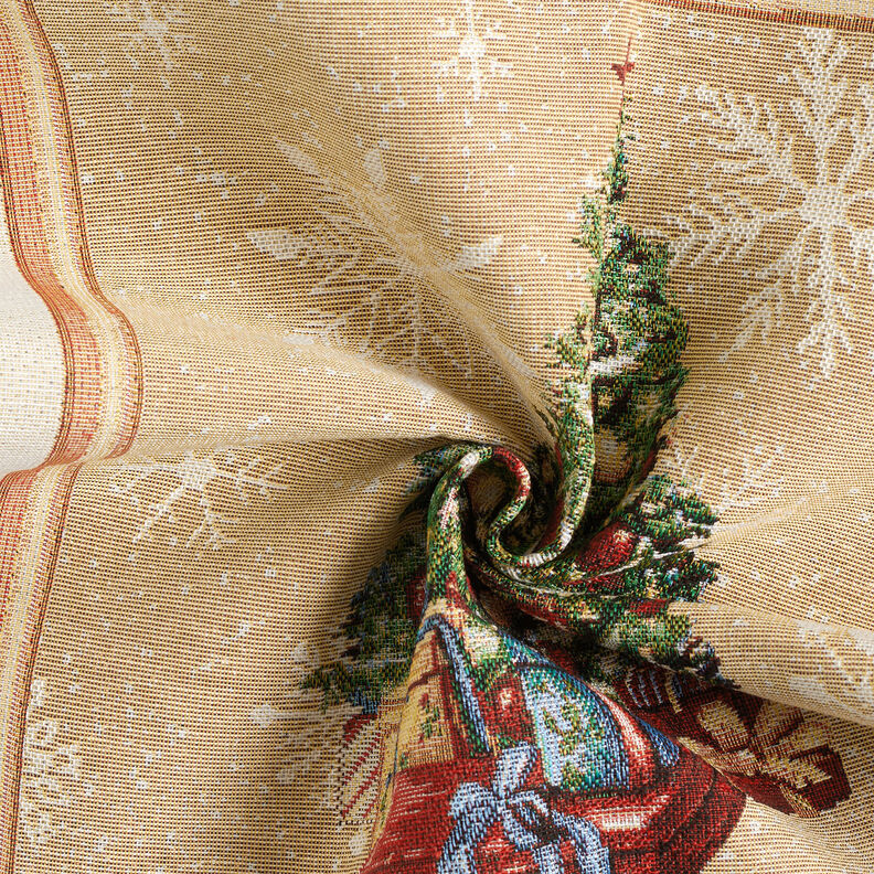 panneau décoratif Gobelin Sapin de Noël – carmin/beige clair,  image number 3