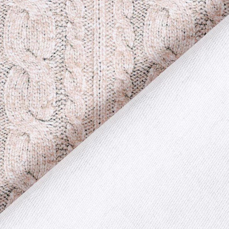 French Terry Sweat d’été Imprimé en maille torsadée – beige clair,  image number 4