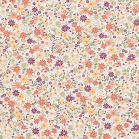 Tissu en coton Cretonne Petites fleurs dispersées – merlot/blanc, 