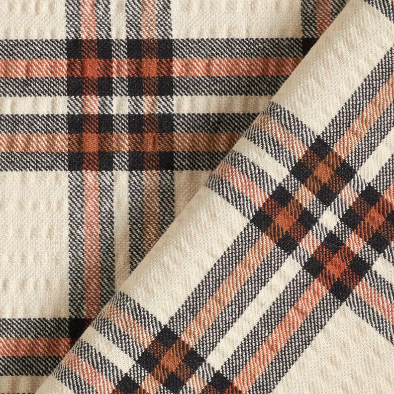 Tartan en seersucker – beige/terre cuite, image number 5