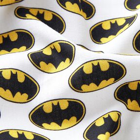 Popeline coton Logo Batman Tissu sous licence | DC Comics – blanc, 