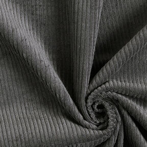 Velours côtelé large prélavé Uni – gris foncé, 