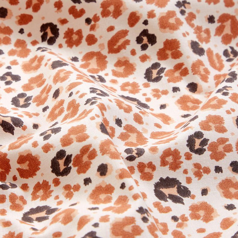 Tissu en coton Cretonne grandes taches léopard – cuivre/beige clair,  image number 2