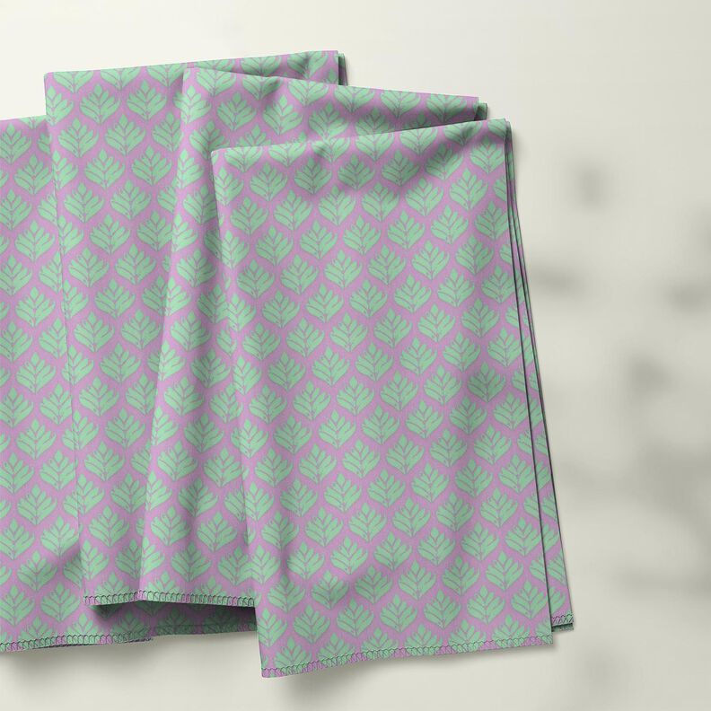 Coton enduit Sujets abstraits – violet pastel/menthe, image number 5