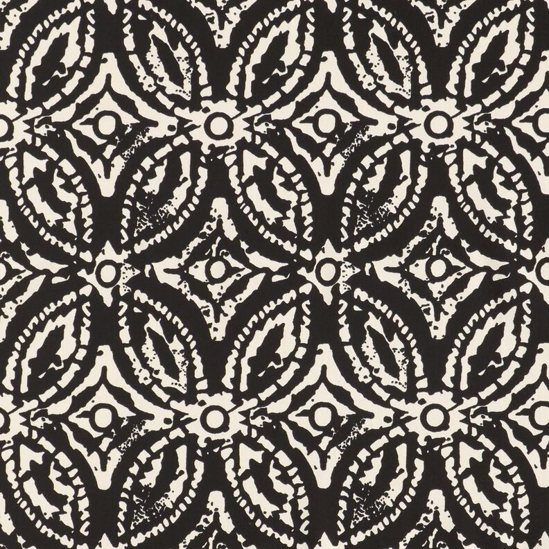 Tissu pour chemisier à grand motif abstrait – noir/blanc, image number 1