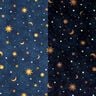 Tissu de décoration Ciel nocturne Glow in the Dark – or/bleu marine,  thumbnail number 1