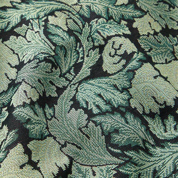 Tissu de décoration Gobelin motif de feuille baroque – vert foncé/roseau,  image number 2