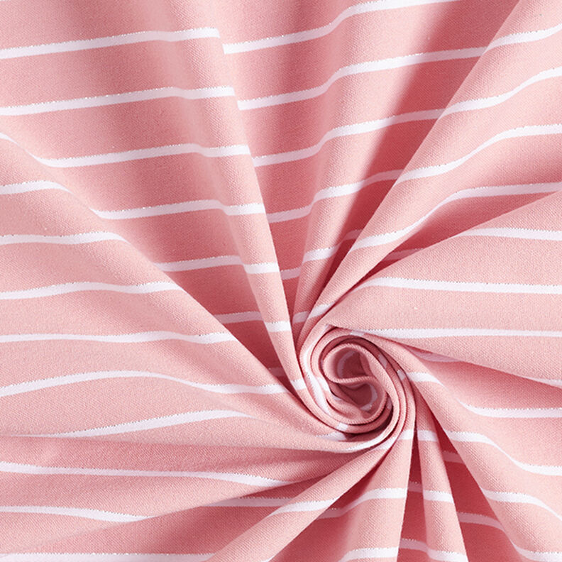 Viscose stretch à rayures pailletées – rose/blanc,  image number 3