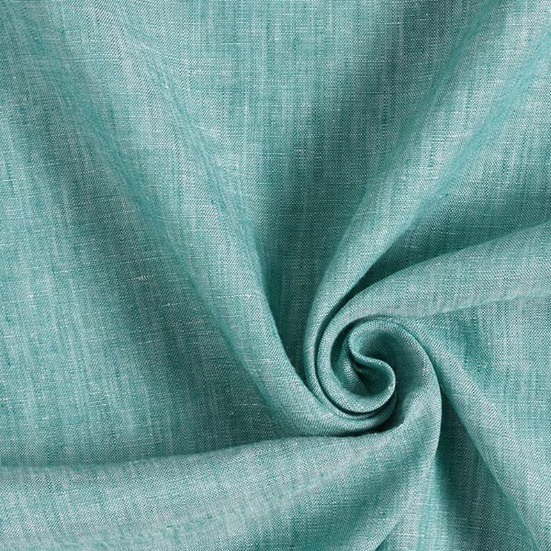 Pur lin chiné – bleu aqua,  image number 1