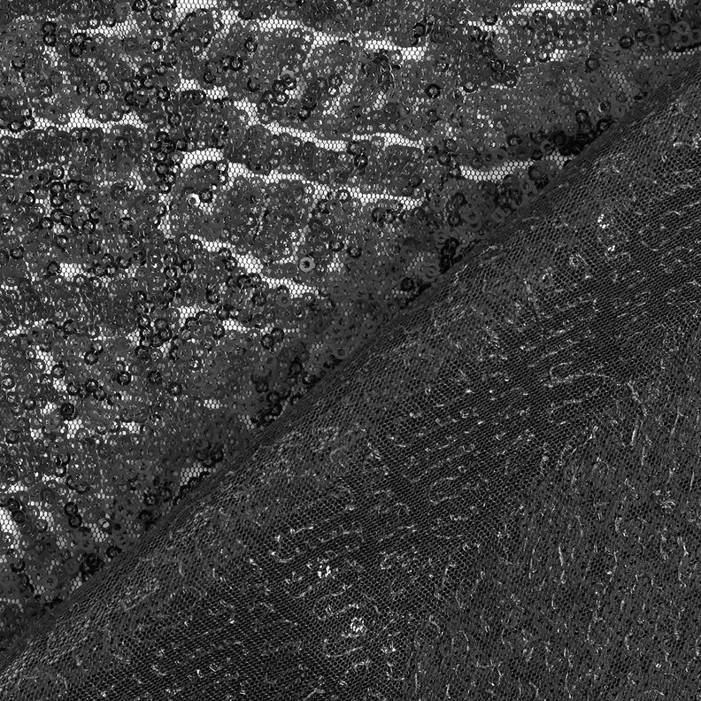 Tissu à micro paillettes uni – noir,  image number 5